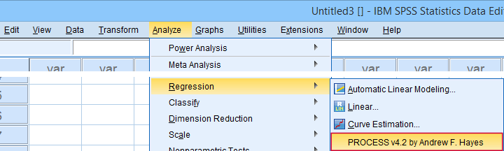 SPSS Analyze Regression Process 42
