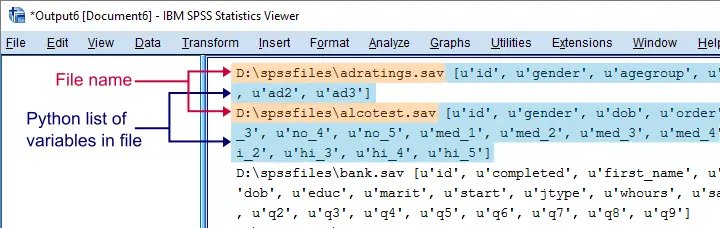 SPSS File Names And Variable Names With Python
