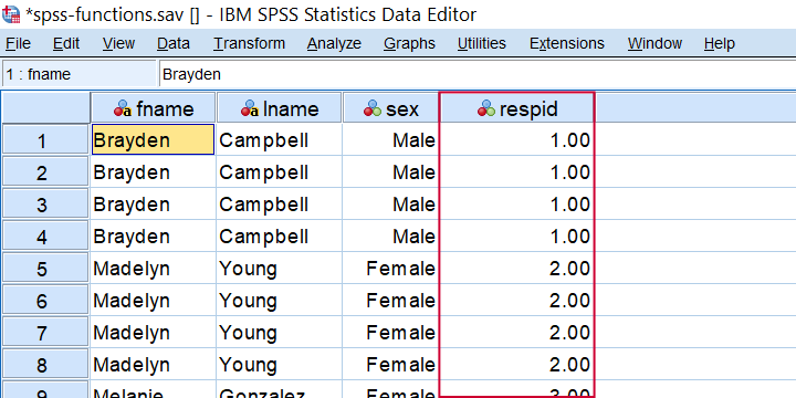 SPSS Trunc Example