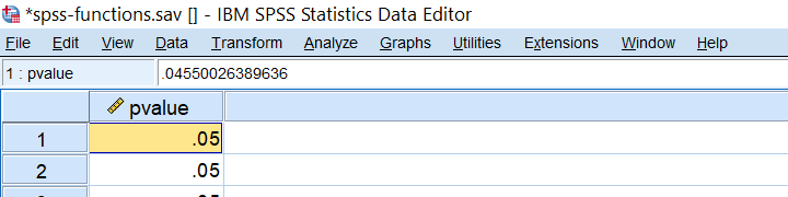 SPSS Compute Pvalue