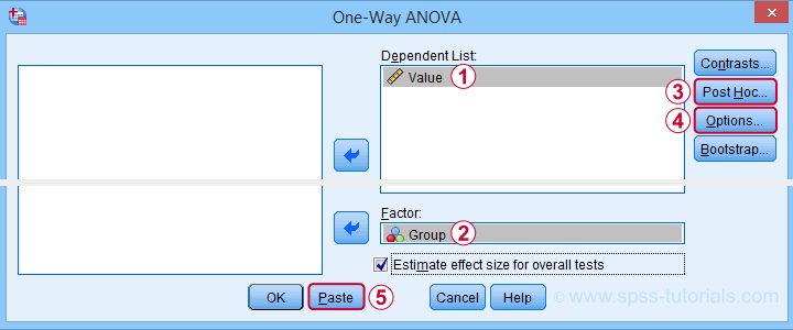 SPSS ANOVA On Descriptive Statistics Dialogs