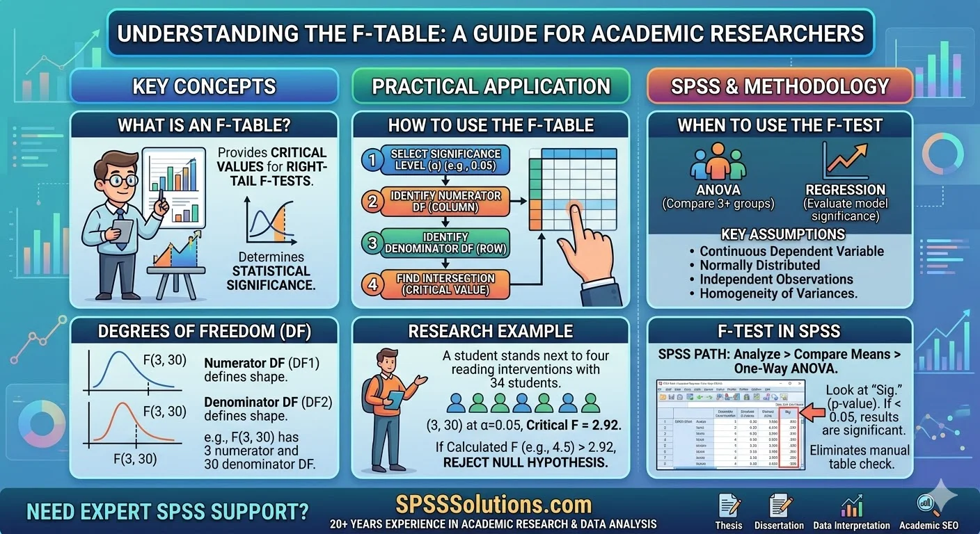 Understanding the F-Table and Critical Values in SPSS Analysis